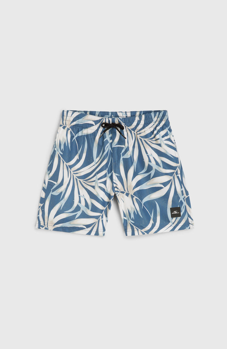 Cali 14'' Badehose | Blue Dipped Leaves