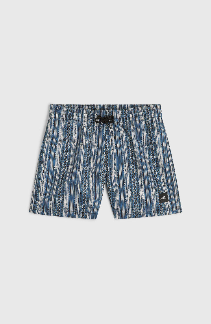 Cali 14'' Badehose | Blue Pressed Lines