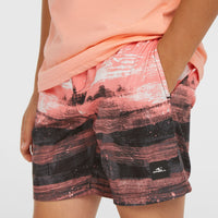 Cali Gradient 14'' Badehose | Coral Melted Texture