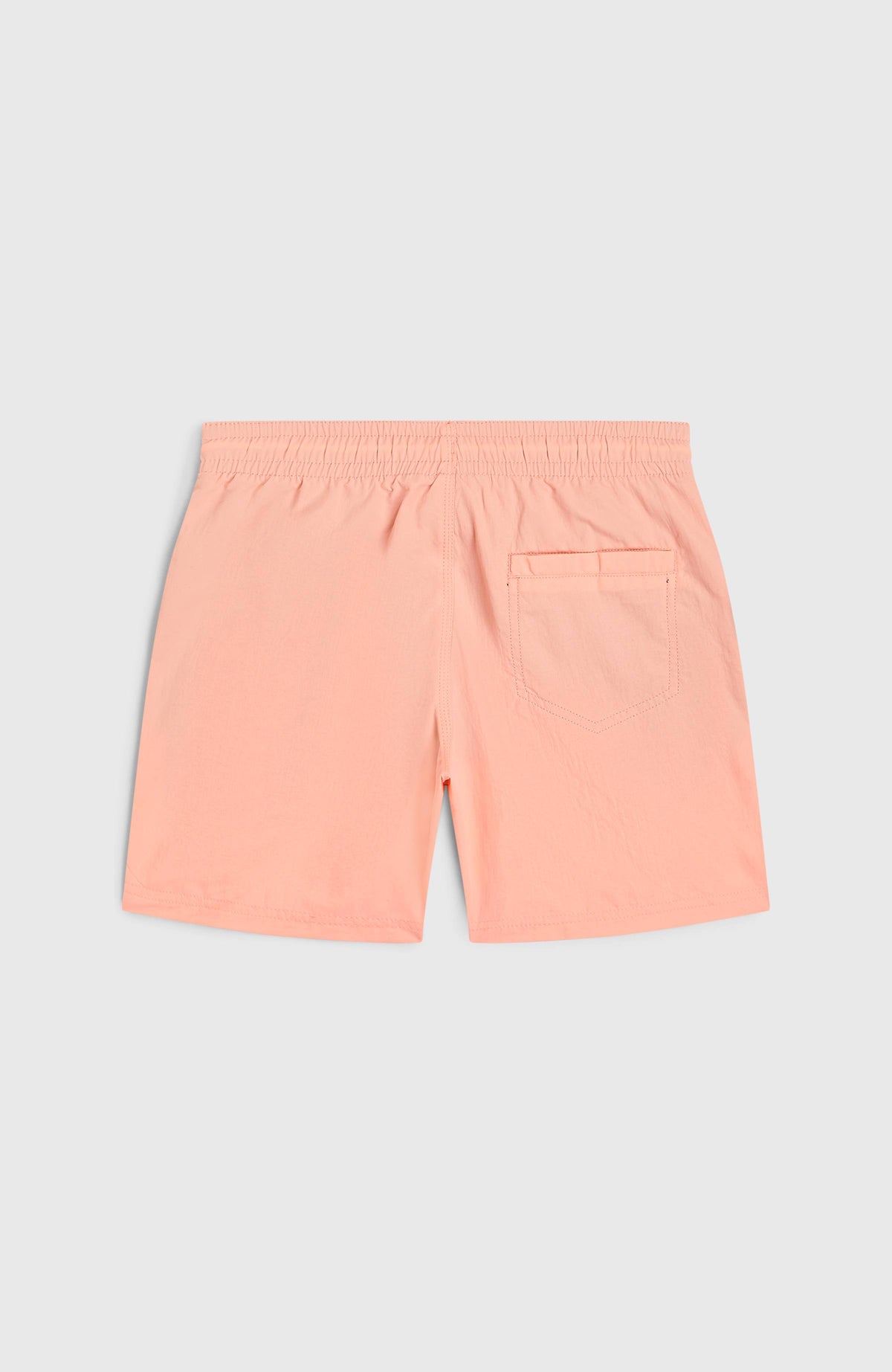 Vert 14'' Badehose für Jungen, pink, flach liegend von hinten, aufgesetzte Gesäßtasche