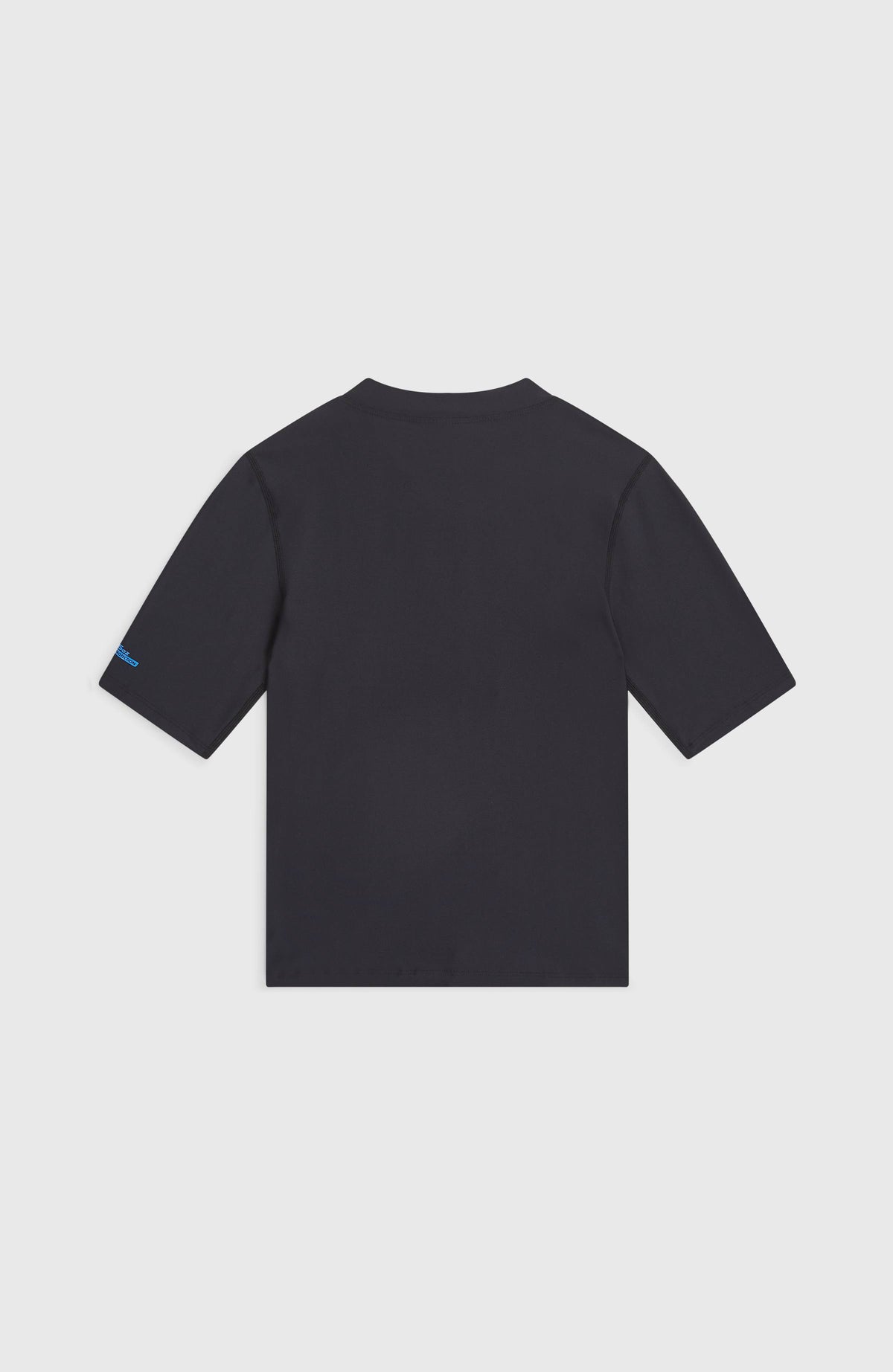 Shortsleeve-UV-Shirt für Jungen, schwarz, flach liegend von hinten