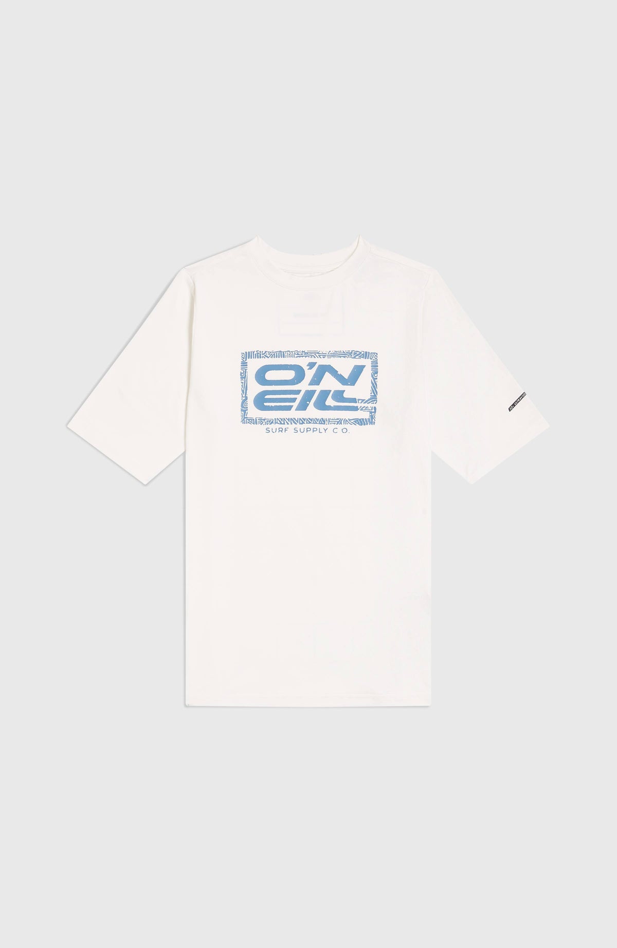 Weißes Hybrid T-Shirt für Jungen mit Logo-Print in Blau, flach liegend von vorne