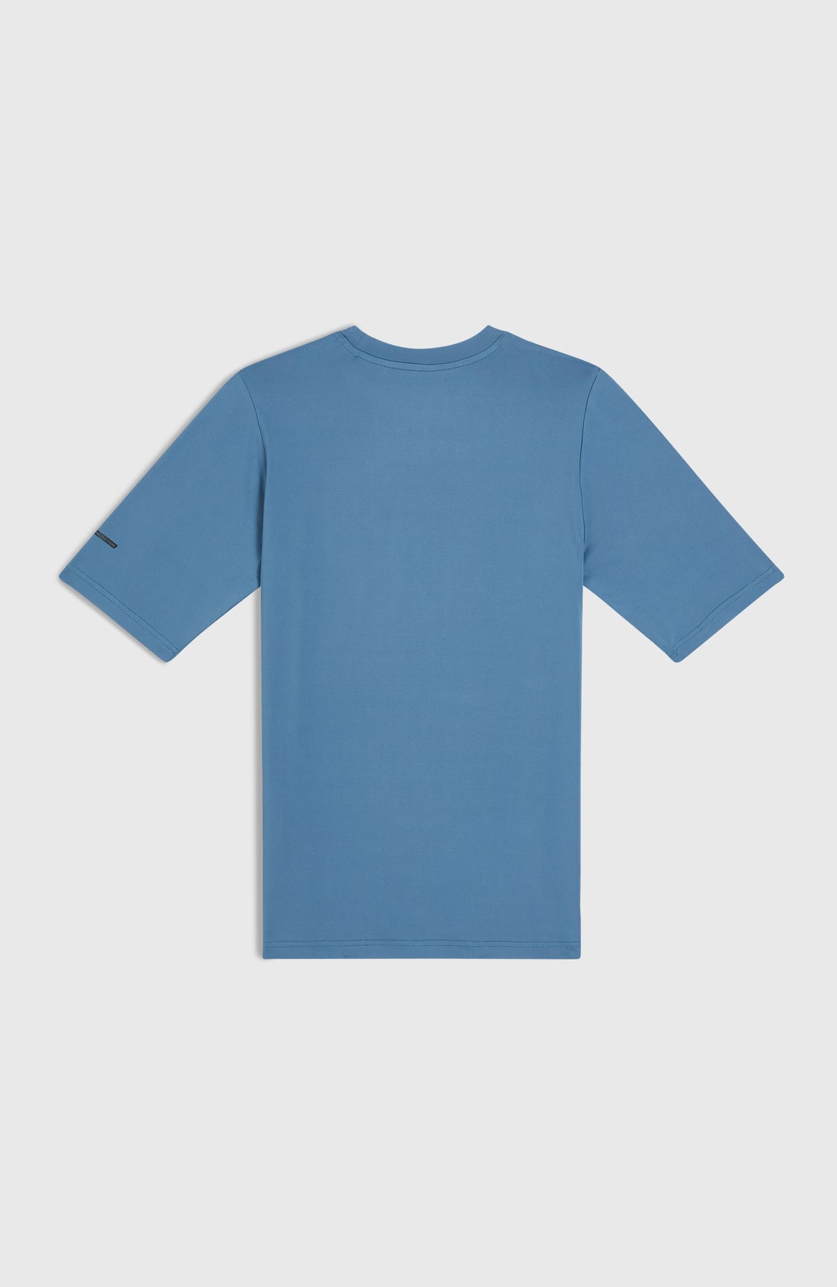 Hybrid T-Shirt für Jungen, blau, unifarbene Rückseite, flach liegend von hinten