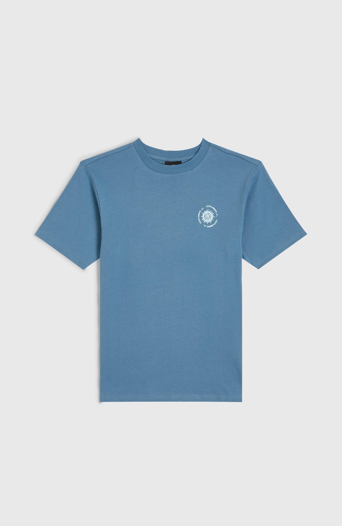Gradient T-Shirt für Jungen, blau mit Grafik-Print in Weiß, flach liegend von vorne