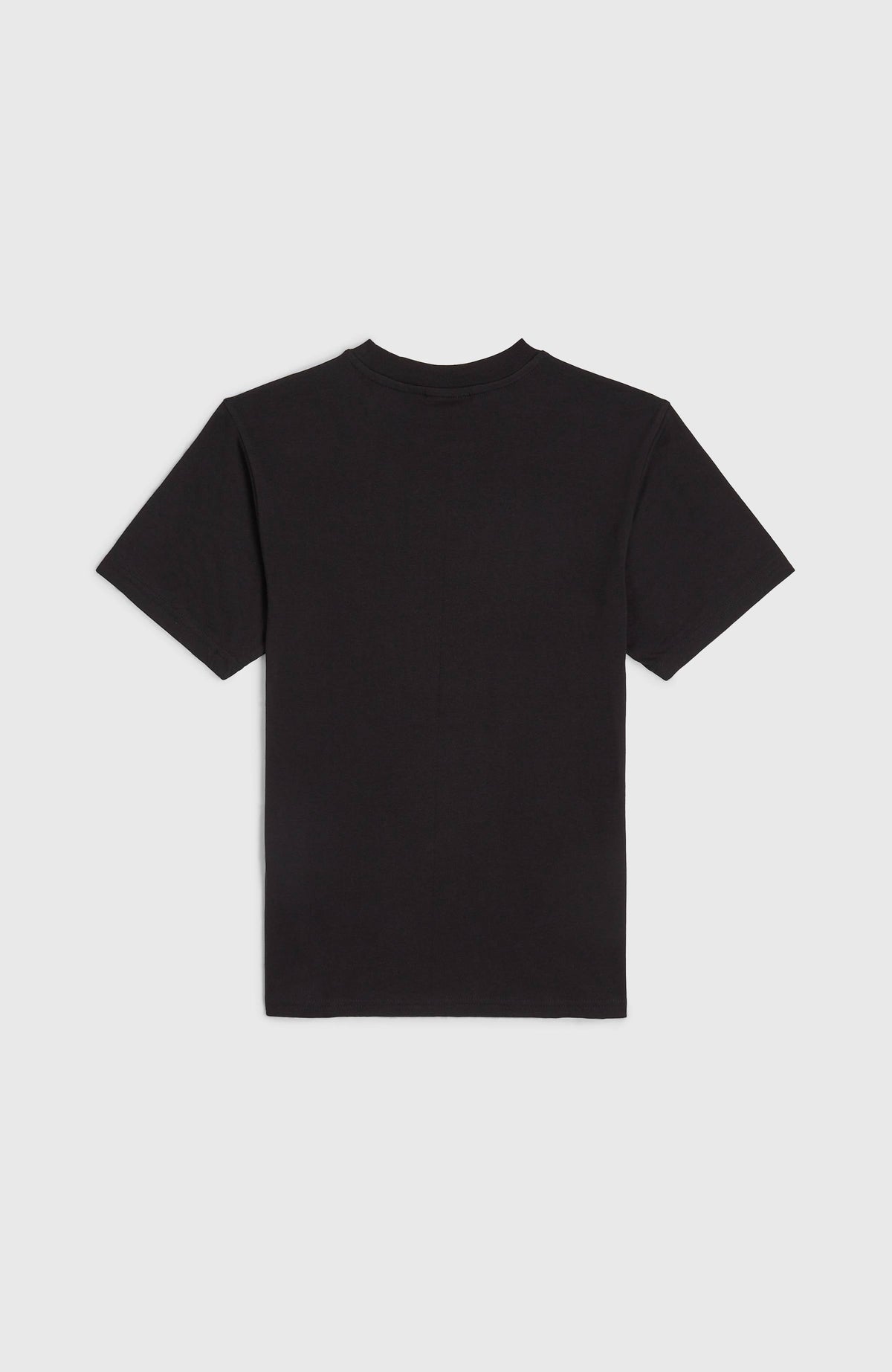 Jack O'Neill Muir T-Shirt für Jungen, schwarz, flach liegend von hinten mit sichtbarem Rundhalsausschnitt