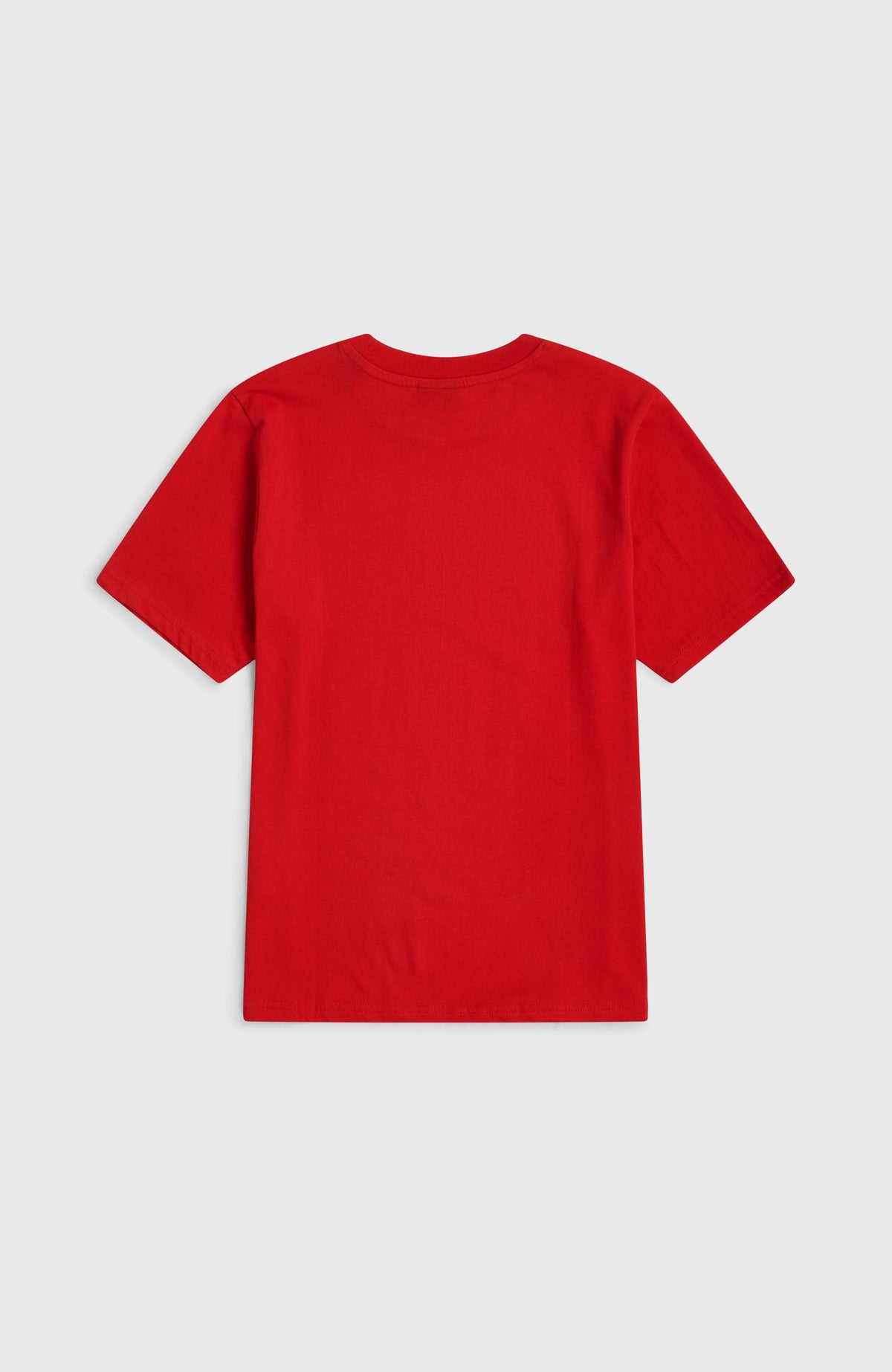 Cali T-Shirt für Jungen, rot, flach liegend von hinten mit kurzen Ärmeln