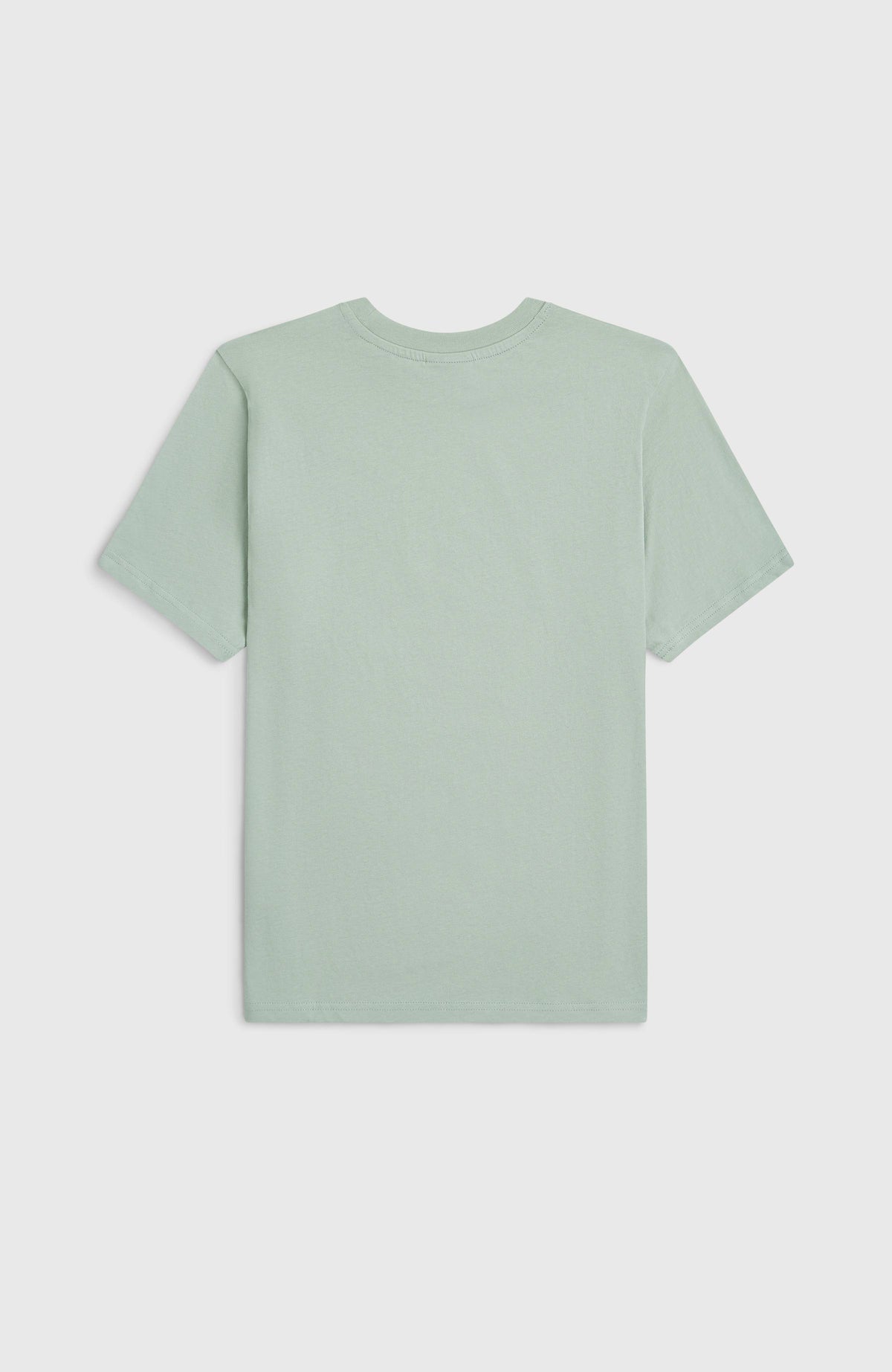 Muir T-Shirt für Jungen, grün, flach liegend von hinten, unifarbene Rückansicht