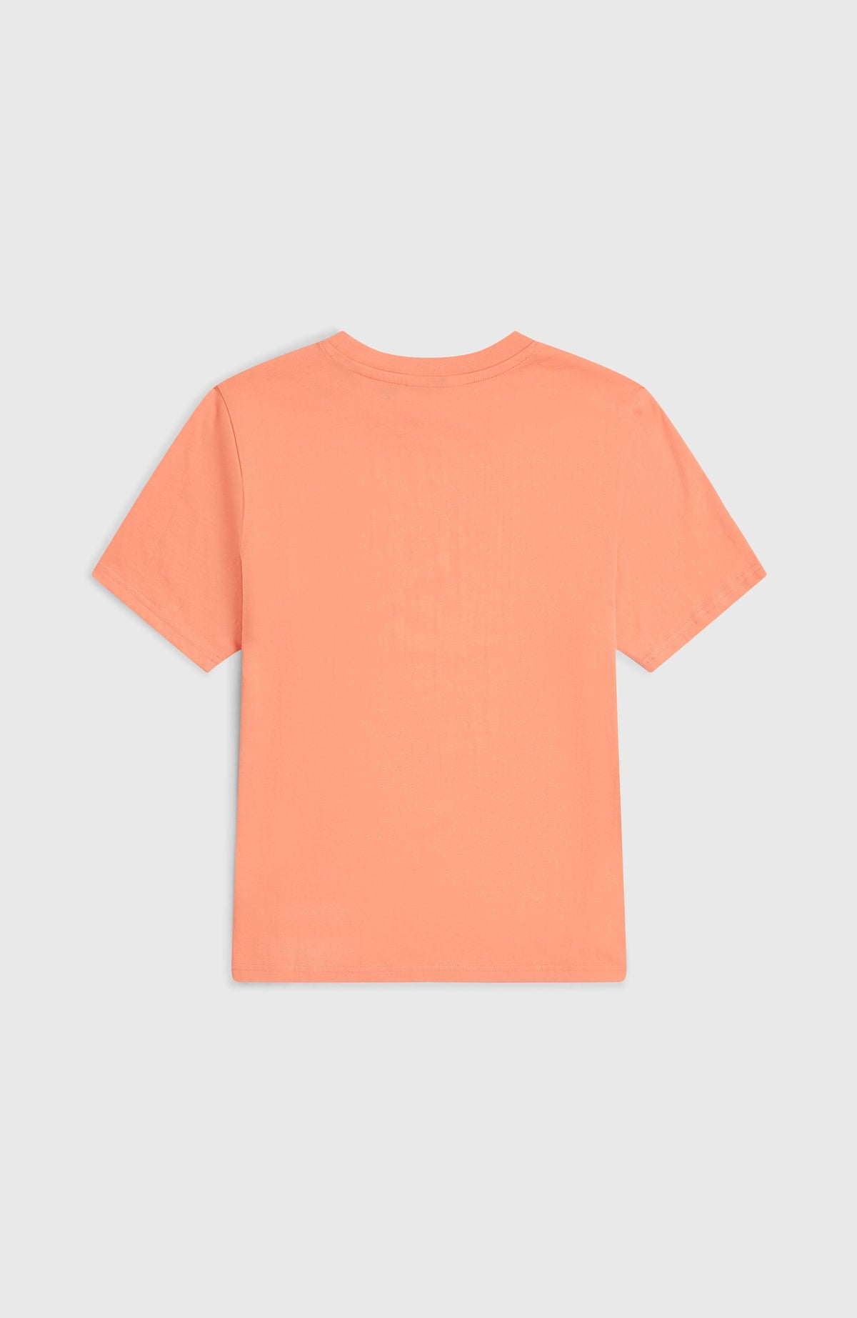 Chest-Print T-Shirt für Jungen, orange, flach liegend von hinten mit Rundhalsausschnitt