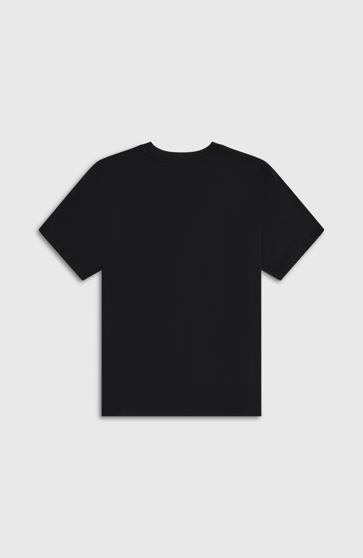 Essentials T-Shirt für Jungen, schwarz, flach liegend von hinten, schlichte Ansicht