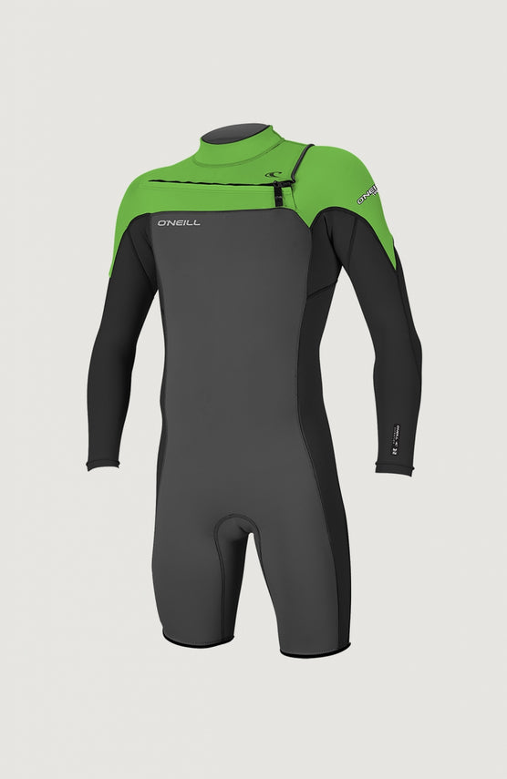 O'Neill Hammer 2mm Chest Zip Long Sleeve Spring Wetsuit für Herren, grau, freigestellt von vorne