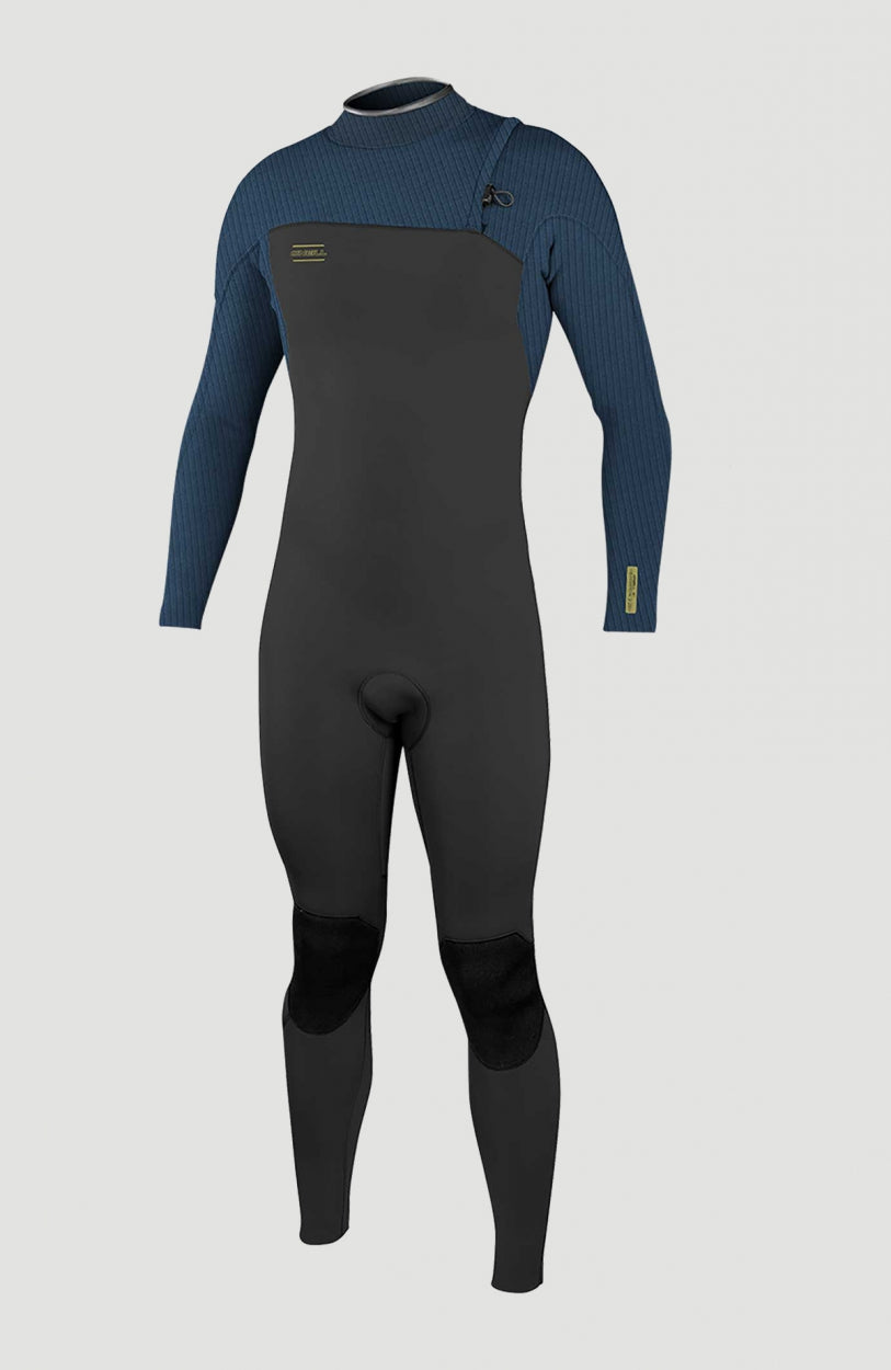 O'Neill Hyperfreak 3/2mm Comp Zipless Full Wetsuit Neoprenanzug für Herren, schwarz, freigestellt von vorne