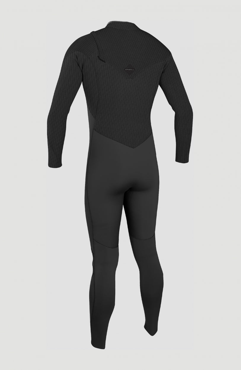 Hyperfreak 4/3mm Neoprenanzug für Herren, schwarz, freigestellt von hinten, strukturiertes Rückenpanel
