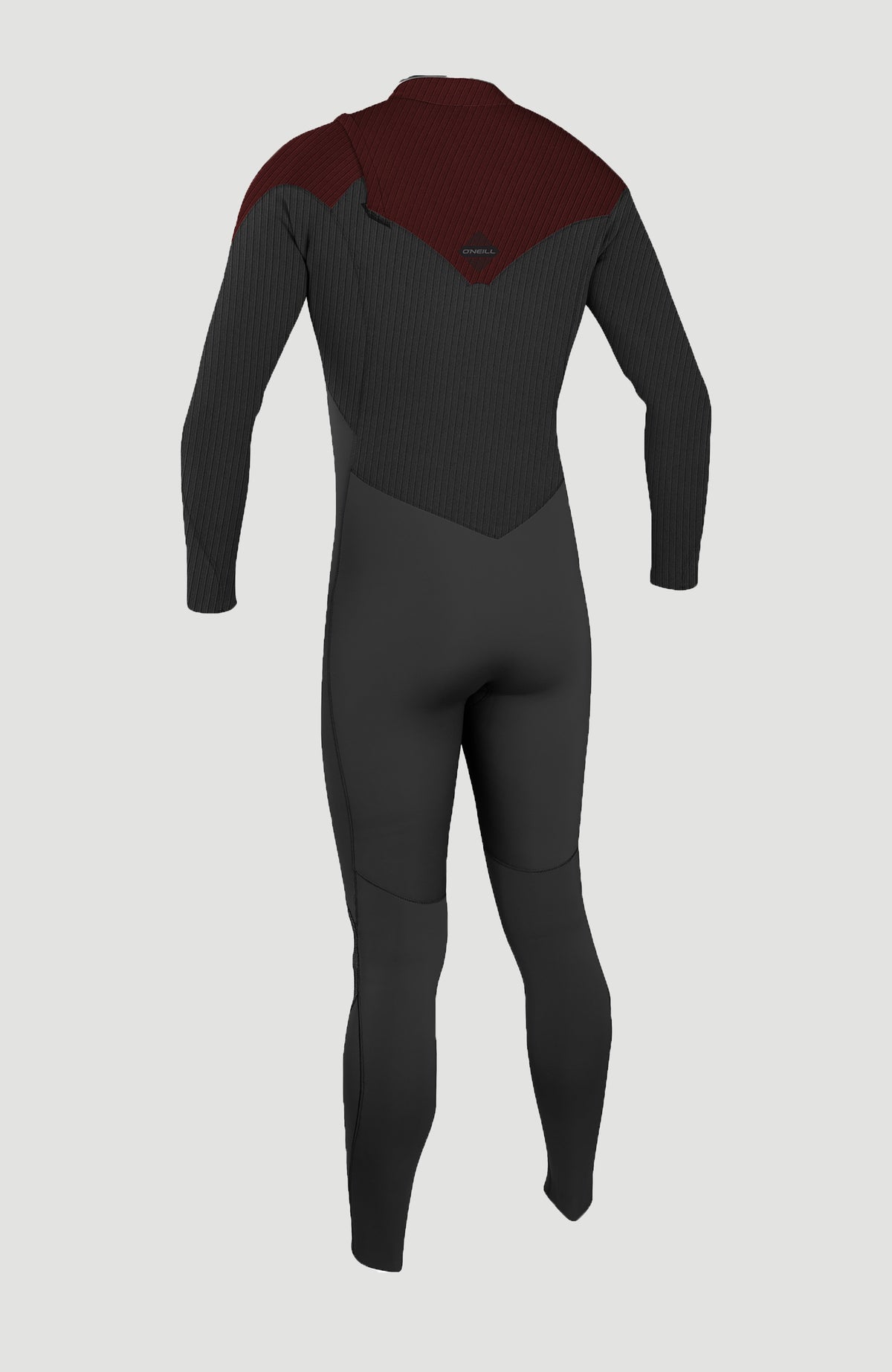 Hyperfreak 4/3mm Neoprenanzug für Herren, schwarz, freigestellt von hinten mit kleinem Logo an der Rückseite