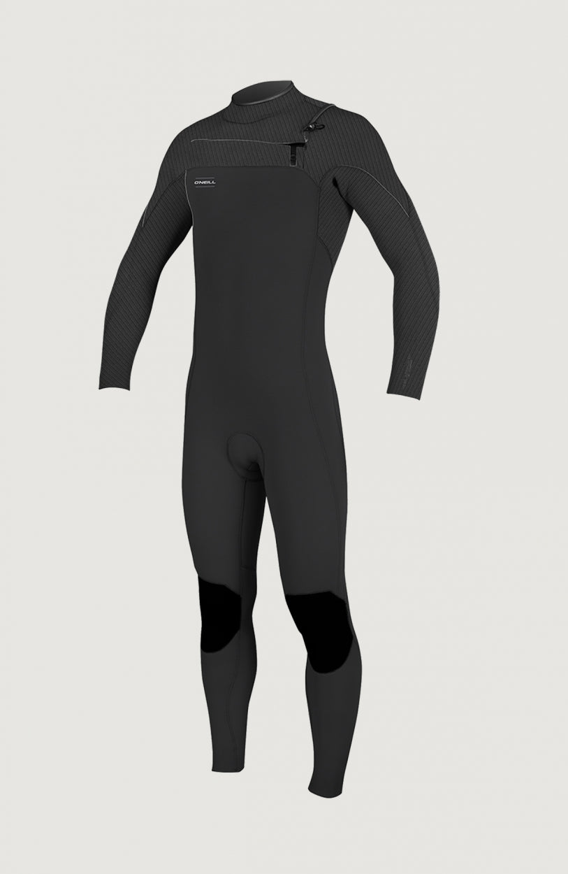 O'Neill Hyperfreak 4/3mm Comp Zipless Full Wetsuit für Herren, grau, freigestellt von vorne