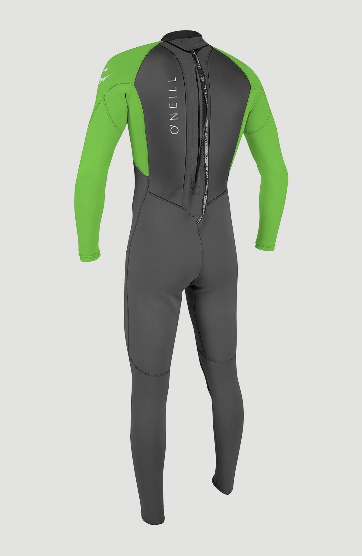 Reactor-2 3/2mm Back Zip Full Wetsuit Neoprenanzug in Schwarz, freigestellt von hinten mit Rückenreißverschluss