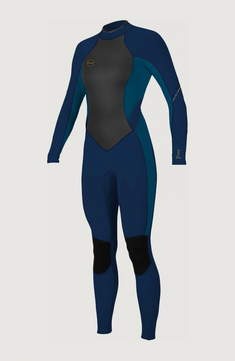 O'Neill Wms Bahia 3/2 Back Zip Full Neoprenanzug für Damen, blau, freigestellt von vorne
