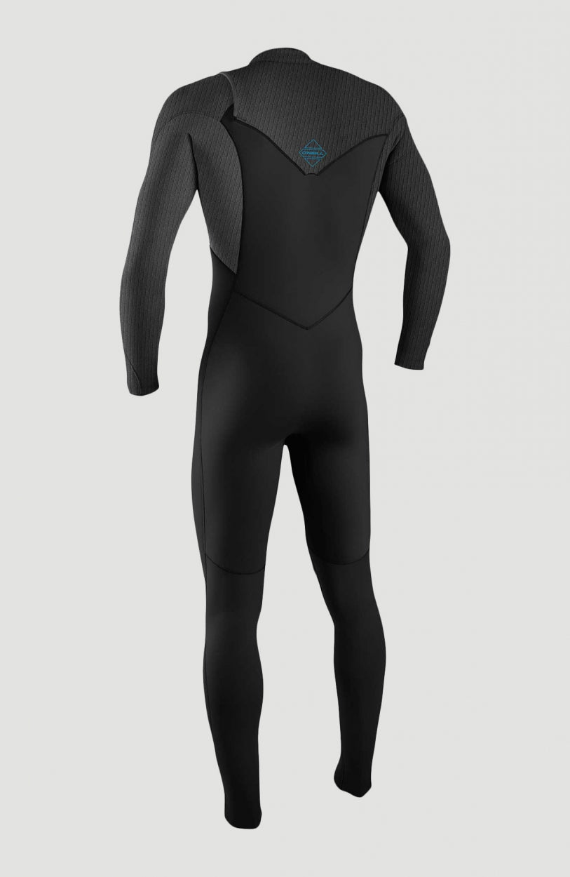 Hyperfreak Plus Neoprenanzug für Herren, schwarz, freigestellt von hinten, mit Logo-Detail an der Rückseite