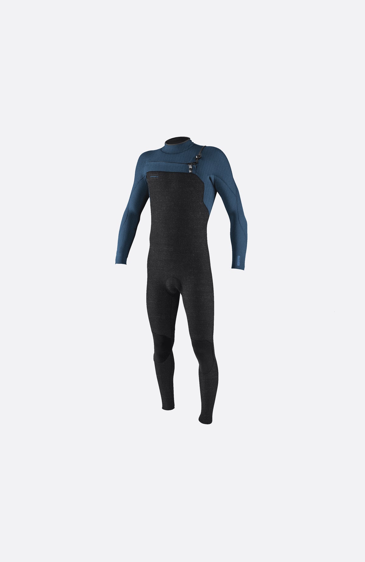 O'Neill Hyperfreak Plus 3/2mm Chest Zip Full Wetsuit für Herren, schwarz, freigestellt in Vorderansicht
