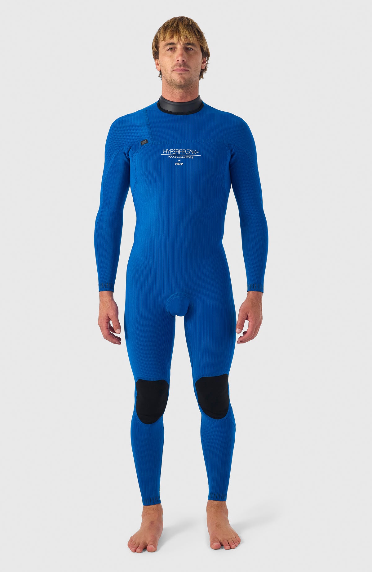 Hyperfreak Plus Neoprenanzug für Herren, schwarz, getragen am Model, Vorderansicht des Innenfutters