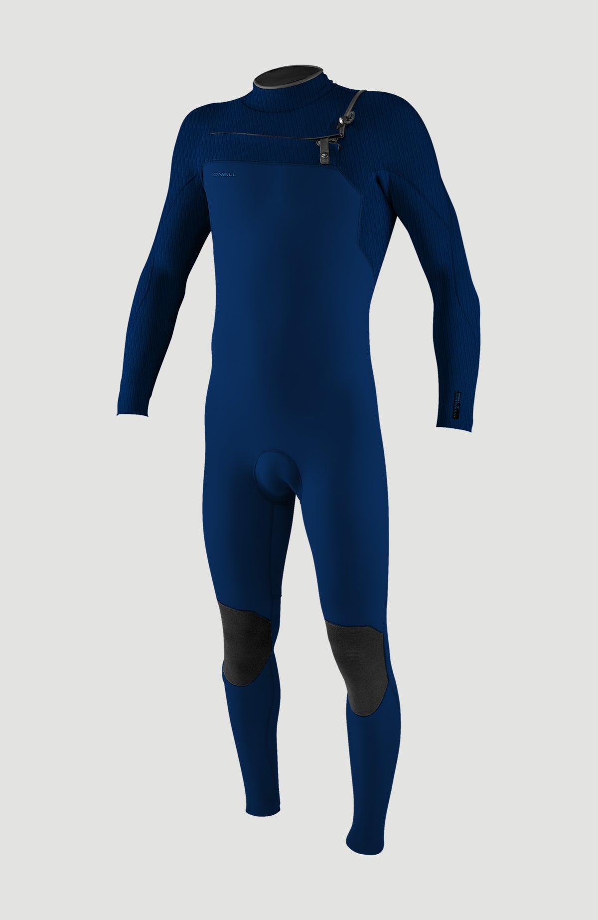 O'Neill Hyperfreak Plus 5/4mm Chest Zip Full Wetsuit Neoprenanzug für Herren, blau, freigestellt von vorne