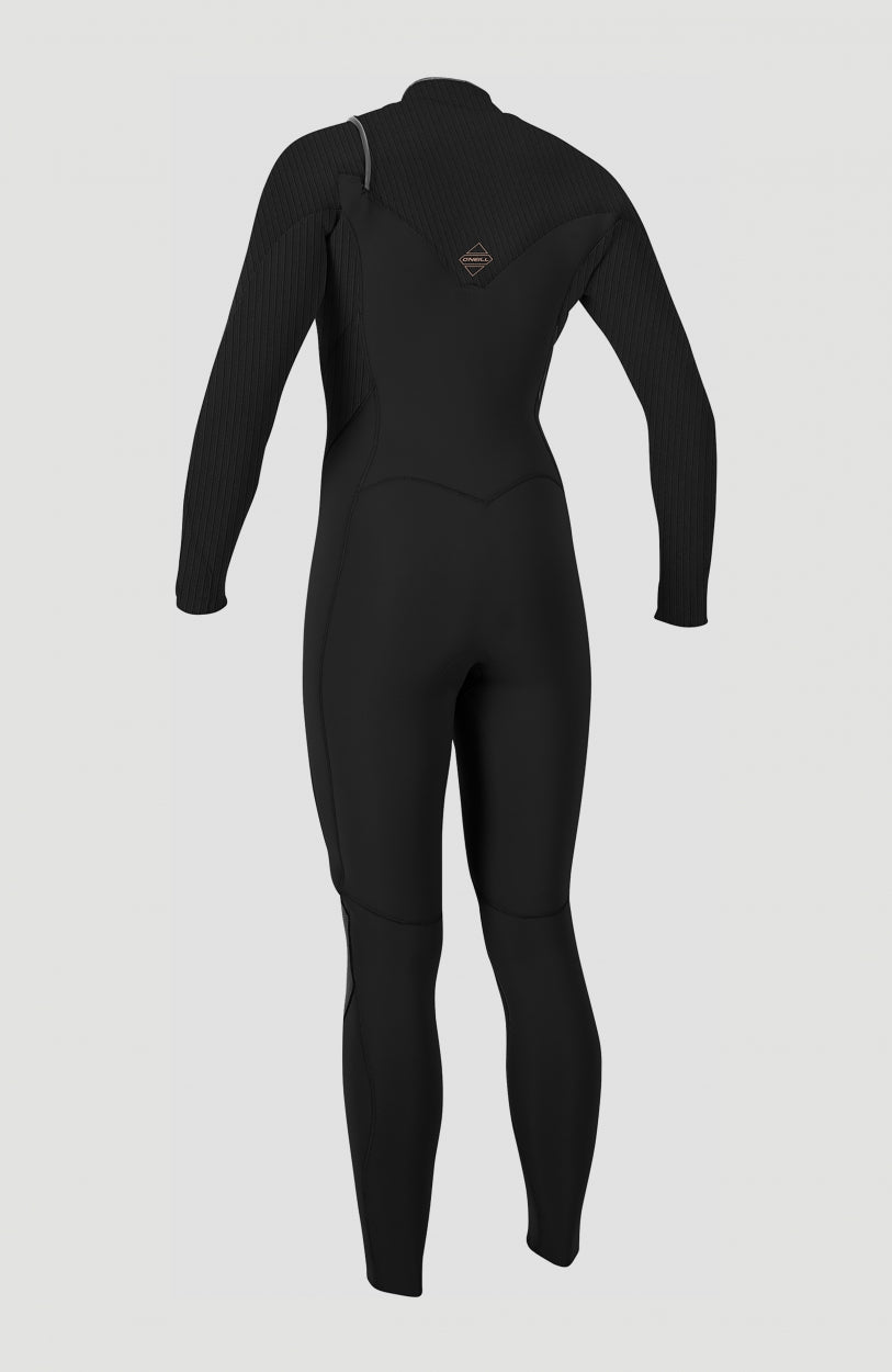 Hyperfreak Plus Neoprenanzug für Damen, schwarz, freigestellt von hinten mit Logo-Grafik an der Rückseite