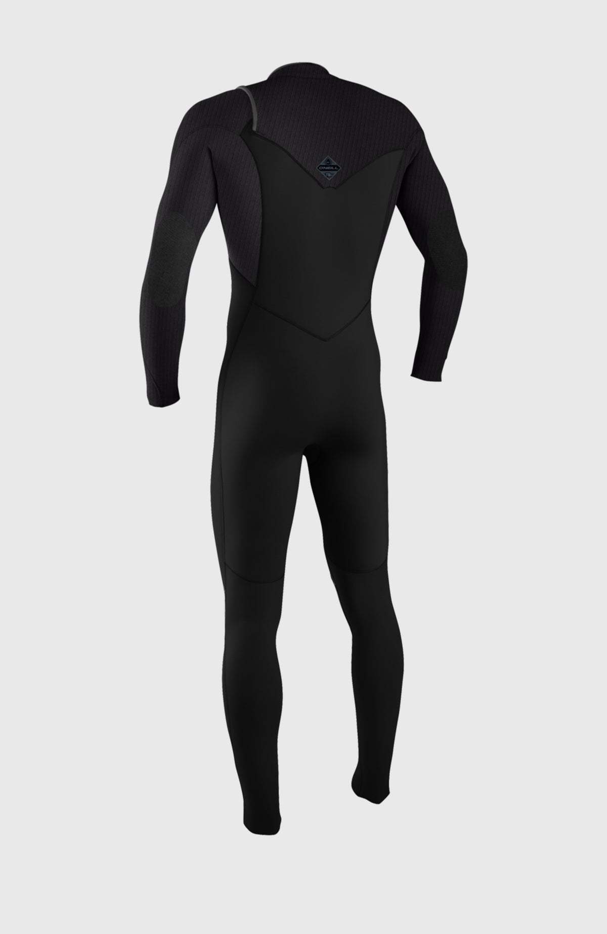 Hyperfreak Plus Neoprenanzug für Jungen, schwarz, freigestellt von hinten, Logo-Patch an der Rückseite