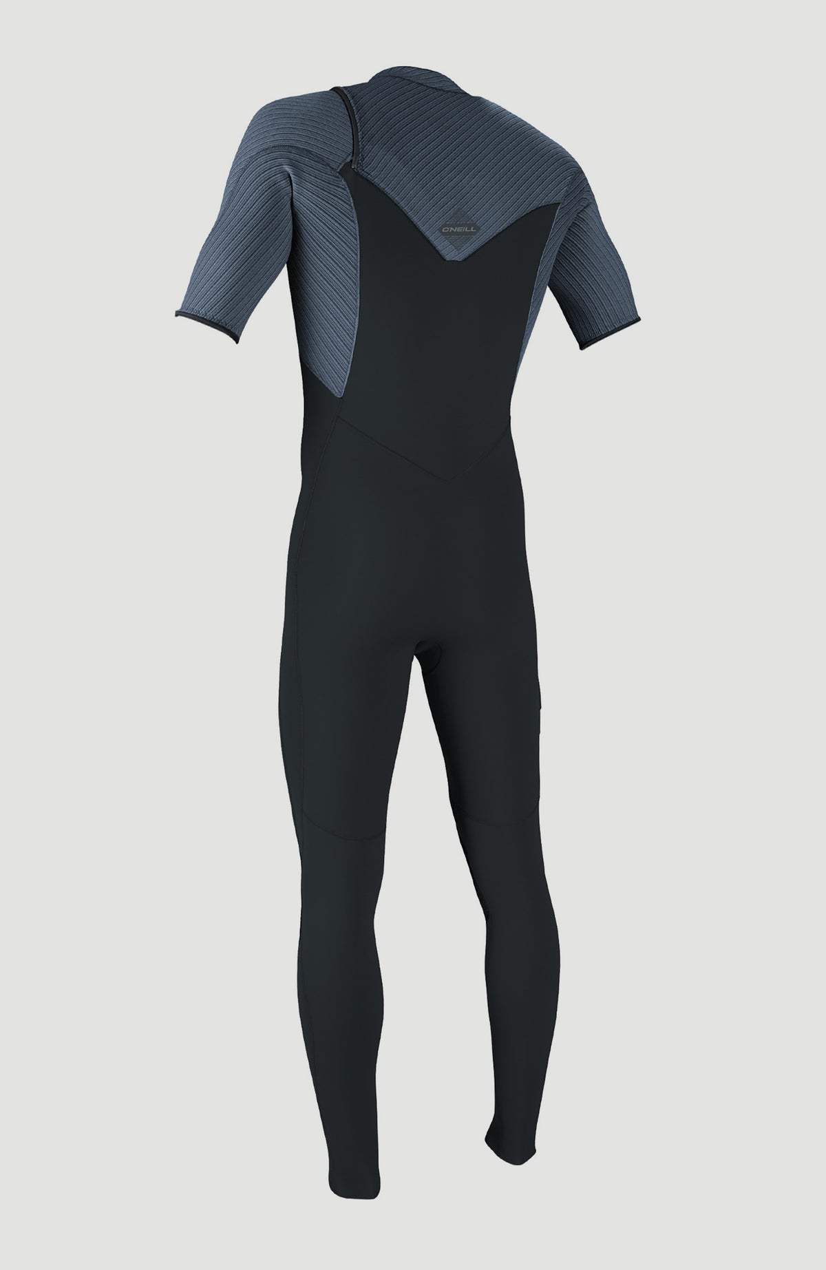 Hyperfreak 2mm Neoprenanzug für Herren, blau, freigestellt von hinten, Rückenpartie mit kleinem Logo-Print