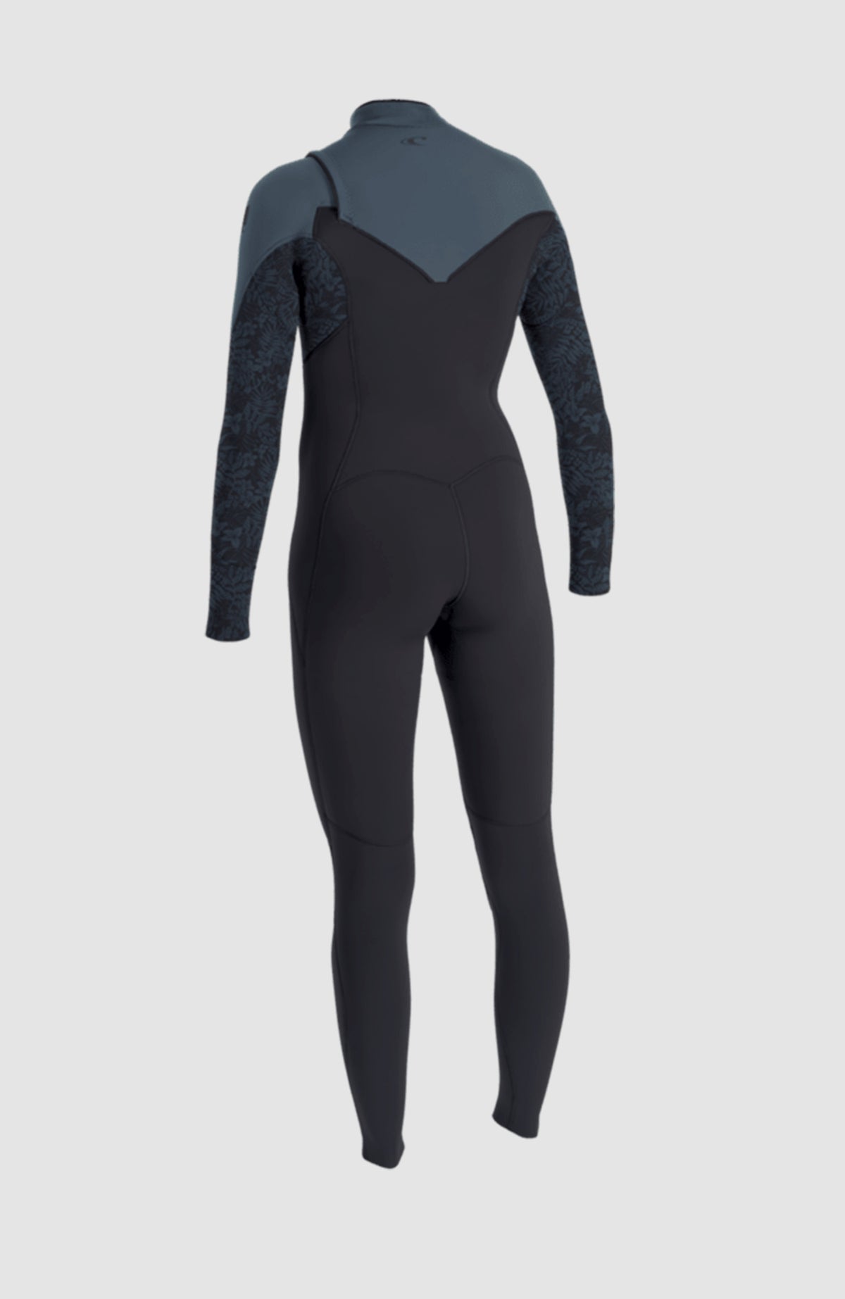 Epic 3/2 Chest Zip Full Wetsuit Neoprenanzug, schwarz, freigestellt in Dreiviertelansicht von hinten