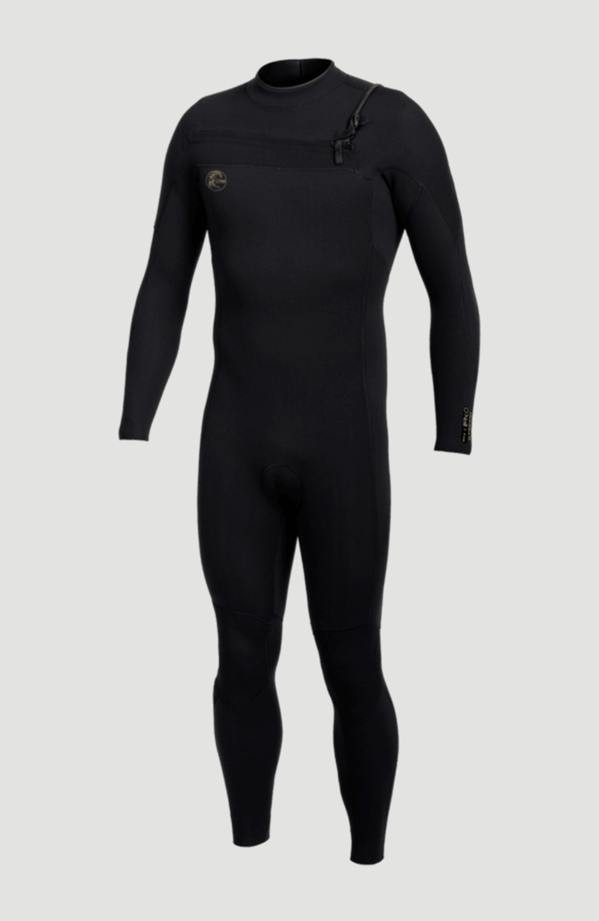 O'Neill O'Riginals RG8 5/4mm Chest Zip Full Wetsuit für Herren, schwarz, freigestellt von vorne mit Front-Reißverschluss
