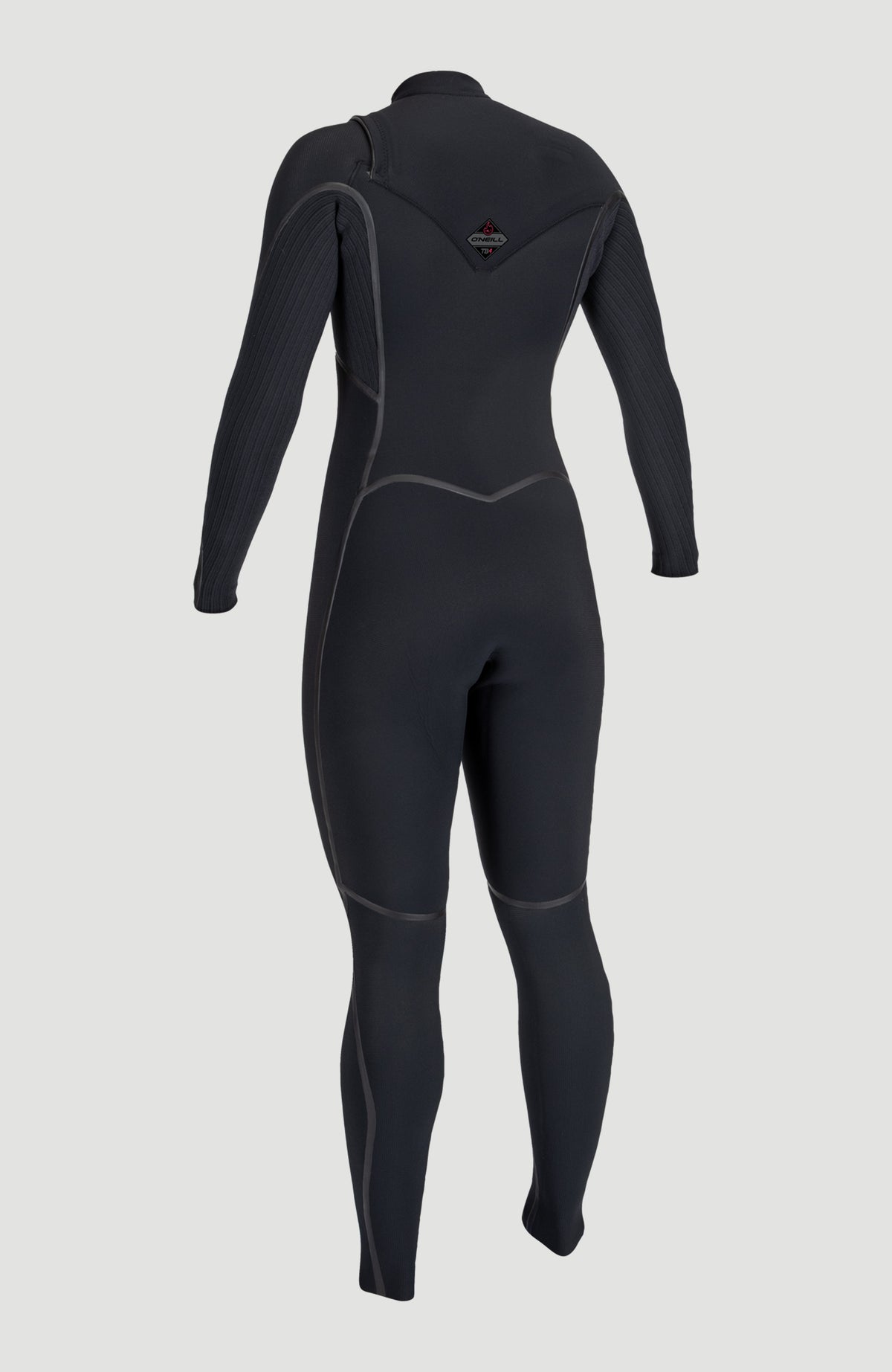Hyperfreak Fire Neoprenanzug für Damen, schwarz, freigestellt von hinten mit Logo-Print auf der Rückseite