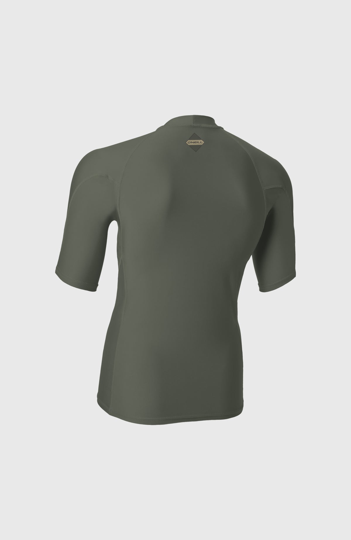 Hyperfreak Schwimmshirt für Herren, grün, freigestellt von hinten mit kleinem Logo-Print unterhalb des Kragens