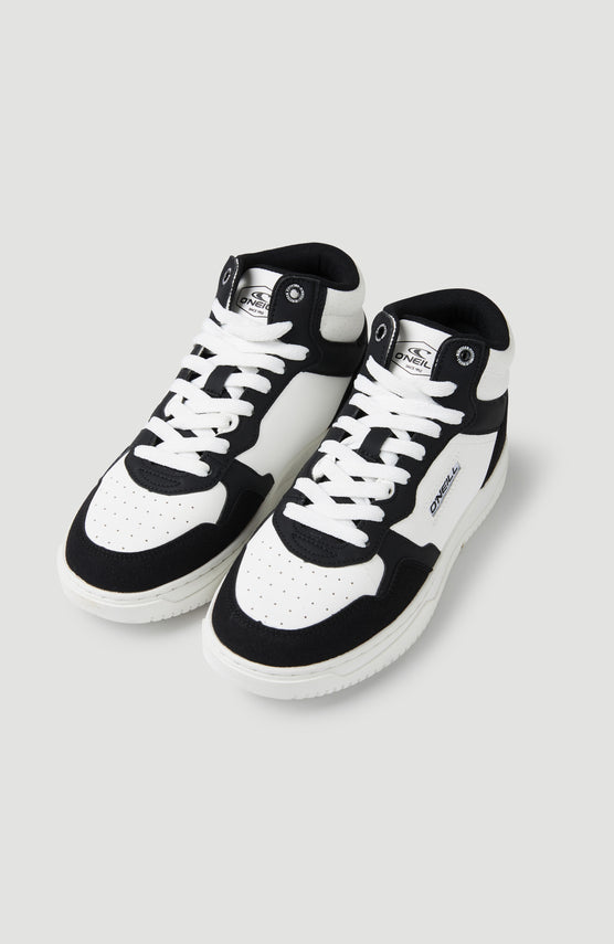 O'Neill GALVESTON MID Sneakers für Damen, schwarz, freigestellt von schräg oben, Paaransicht
