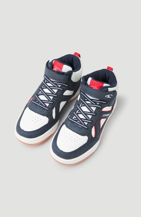 O'Neill GULFPORT MID Sneakers für Jungen, blau, freigestellt von schräg oben als Paar mit Klettverschluss
