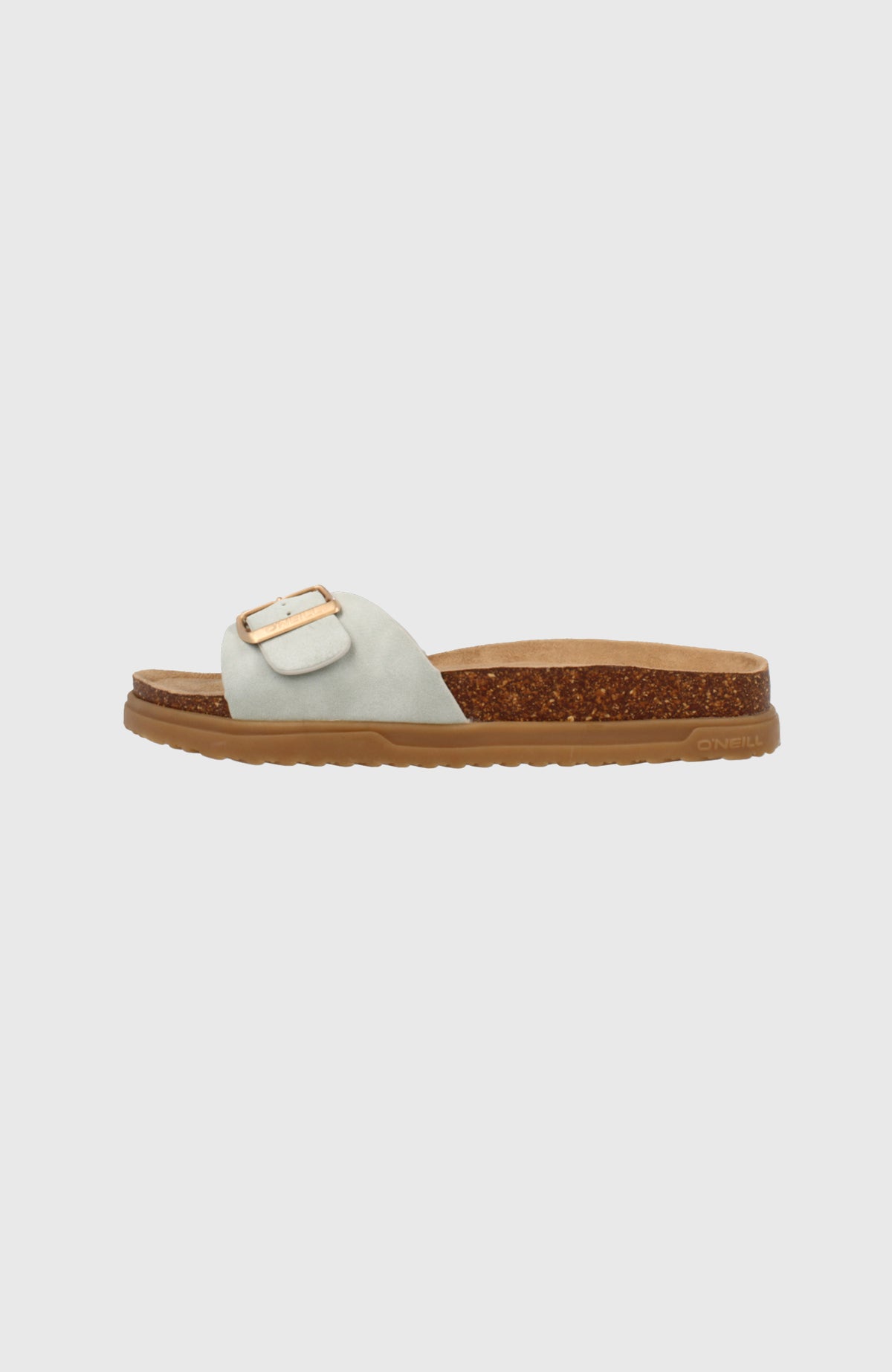 Solana Slider Sandalen für Damen, blau, freigestellt von der Seite mit profilierter Sohle