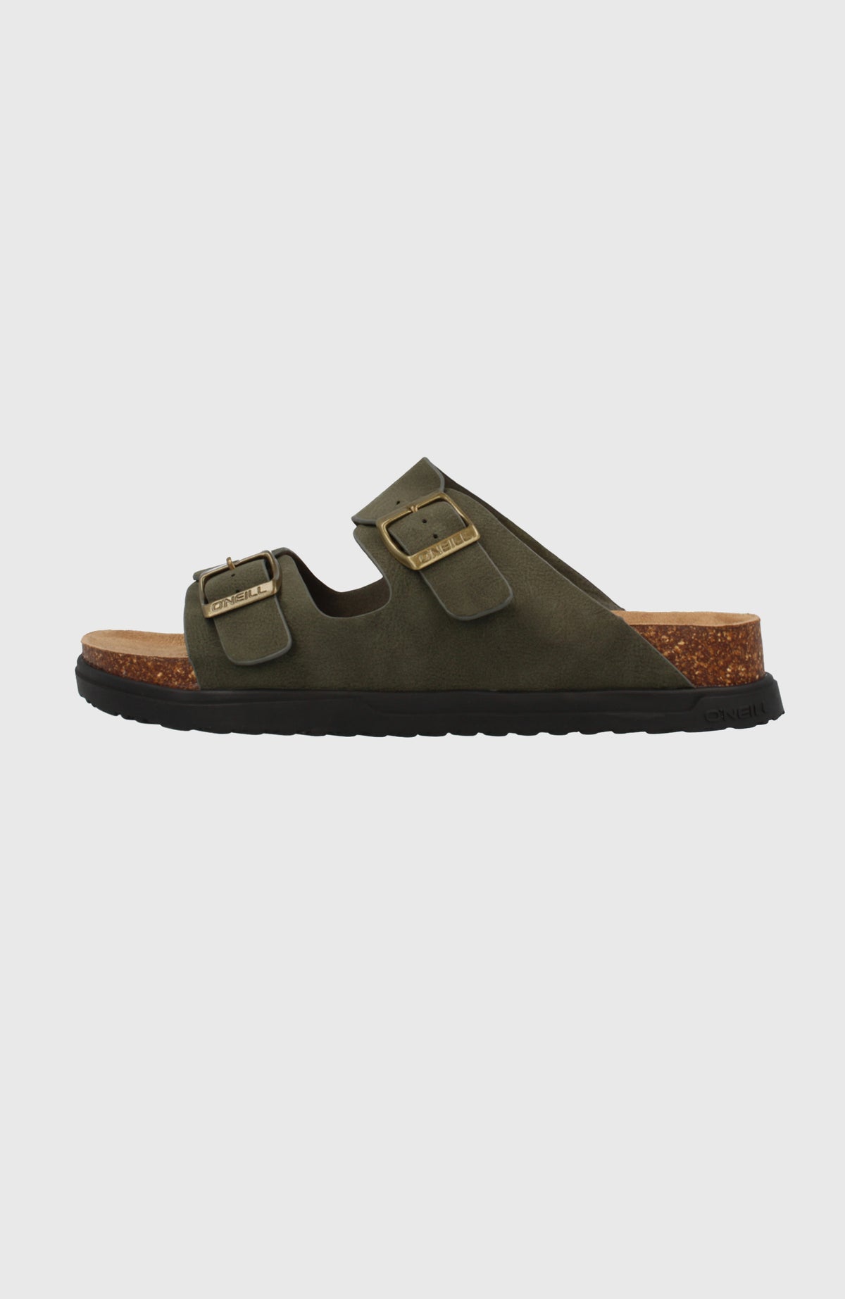 Vince Slider Sandalen für Herren, grün, freigestellt in Seitenansicht mit profilierter Sohle