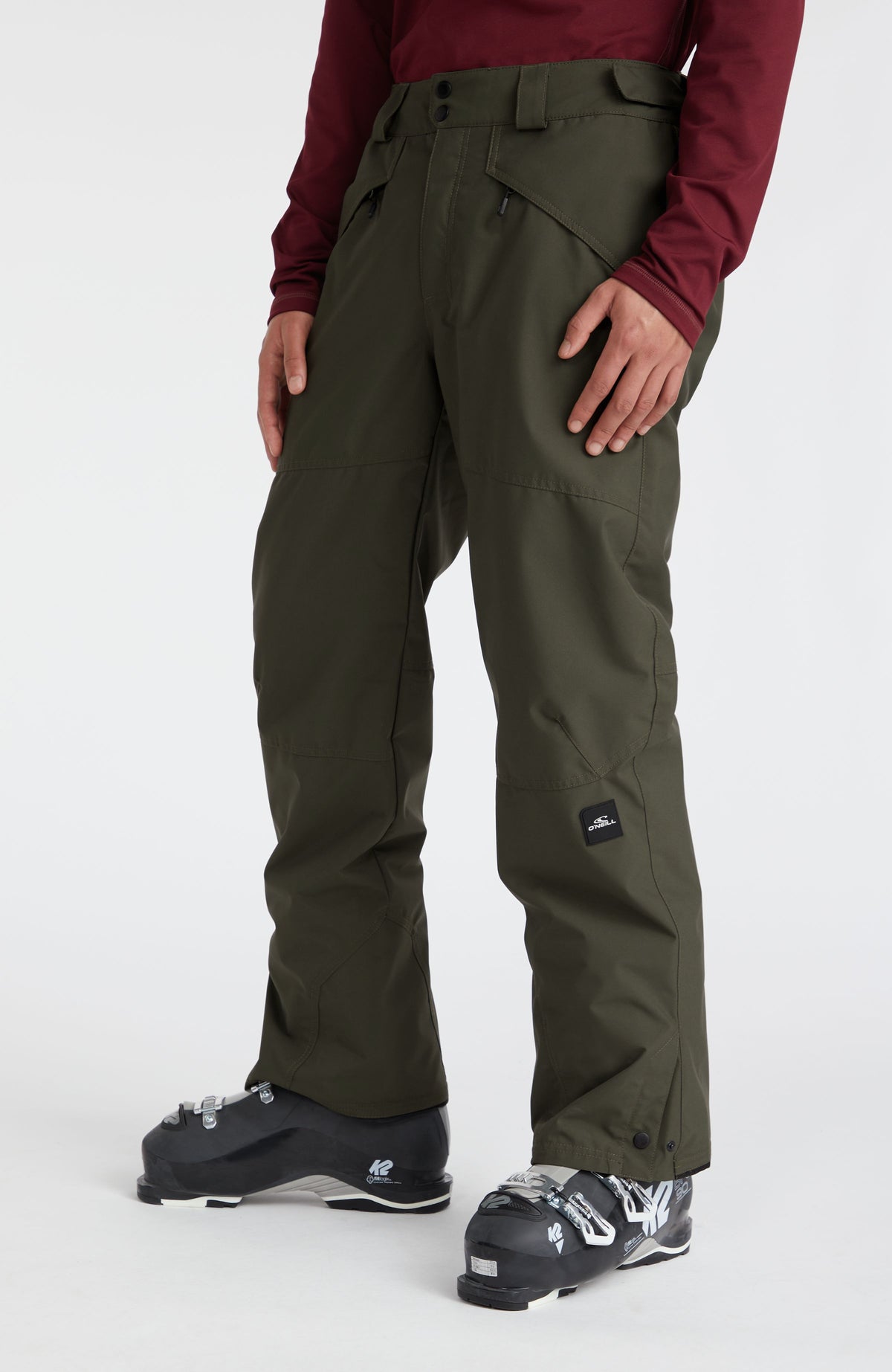 Hammer Regular Skihose für Herren, grün, Ansicht von schräg vorne, getragen am Model