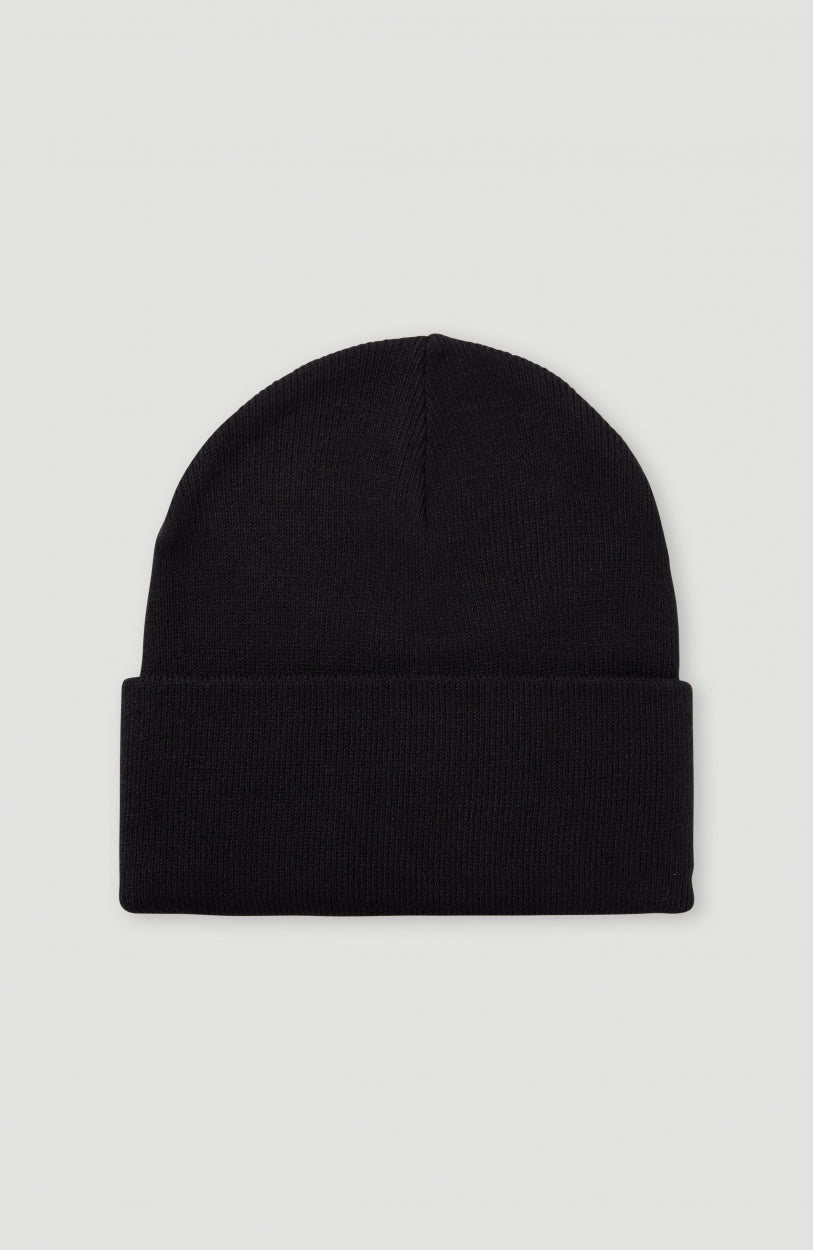 Cube Beanie für Herren, schwarz, freigestellt von hinten mit breitem Umschlag