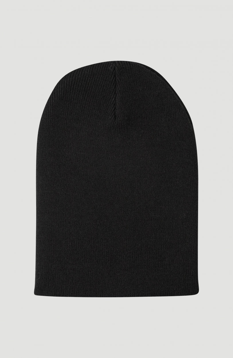 Dolomite Beanie, schwarz, flach liegend in Rückansicht mit sichtbaren Formnähten oben