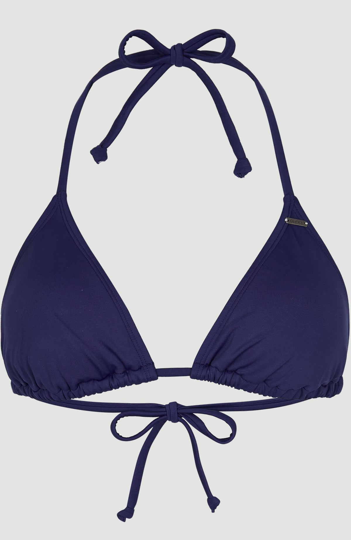 Capri Bondey Bikini-Set für Damen, blau, Detailansicht des Triangle-Bikinioberteils freigestellt von vorne