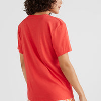 Essentials T-Shirt mit V-Ausschnitt | Sunrise Red