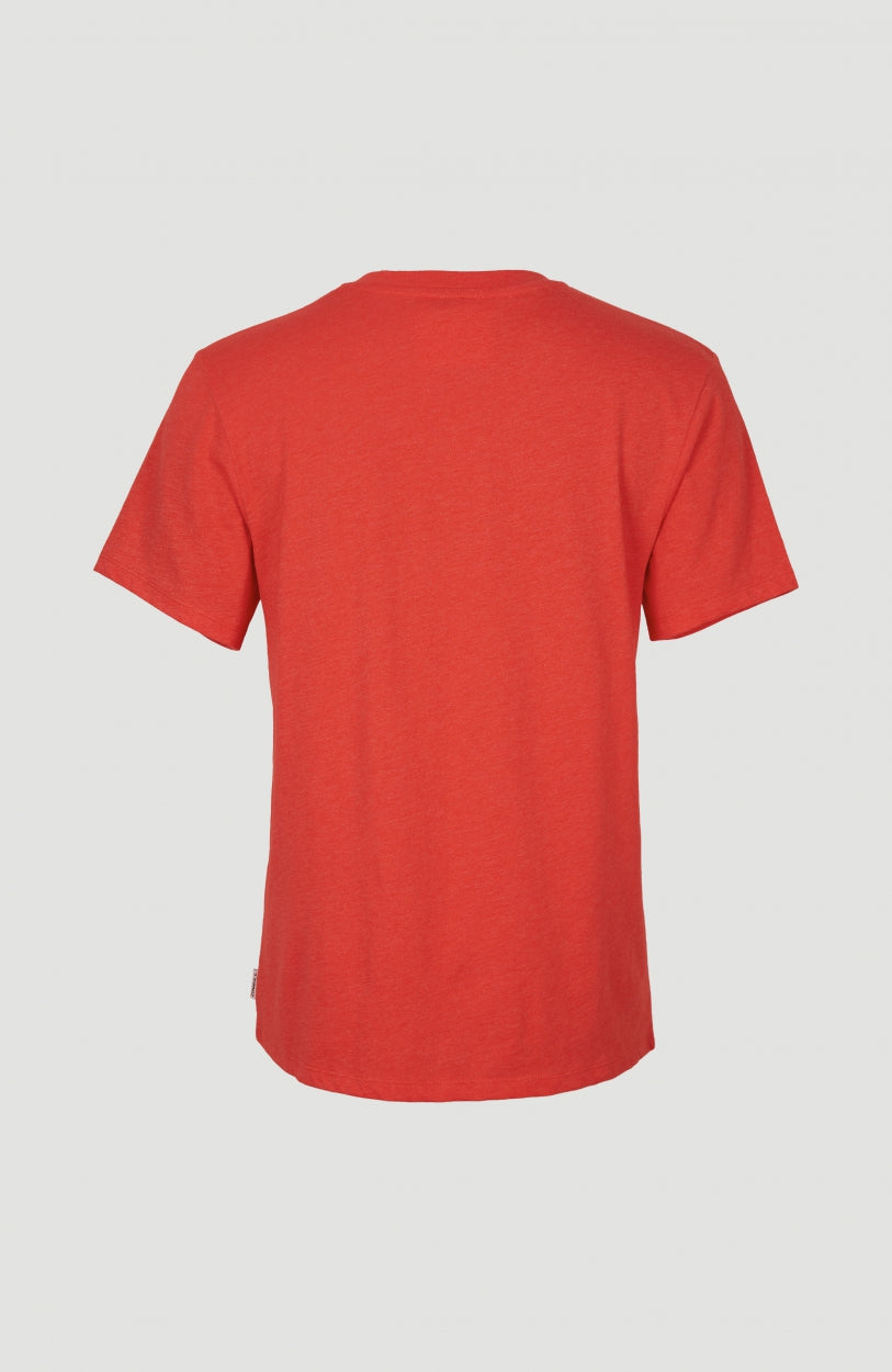 Essentials T-Shirt mit V-Ausschnitt | Sunrise Red