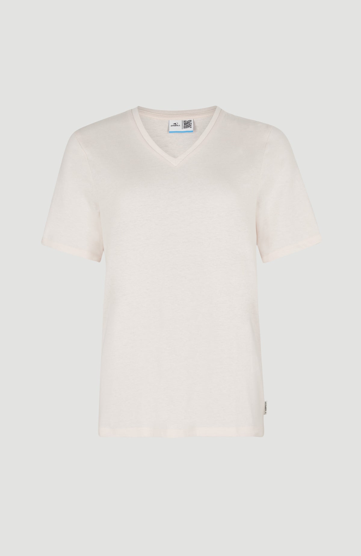 Essentials T-Shirt mit V-Ausschnitt für Damen, pink, freigestellt von vorne