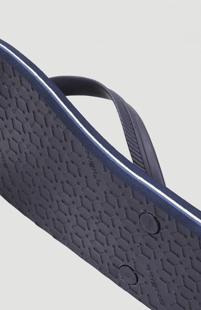 Profile Logo Sandalen für Herren, blau mit Logo-Print in Weiß, Nahaufnahme der strukturierten Sohle