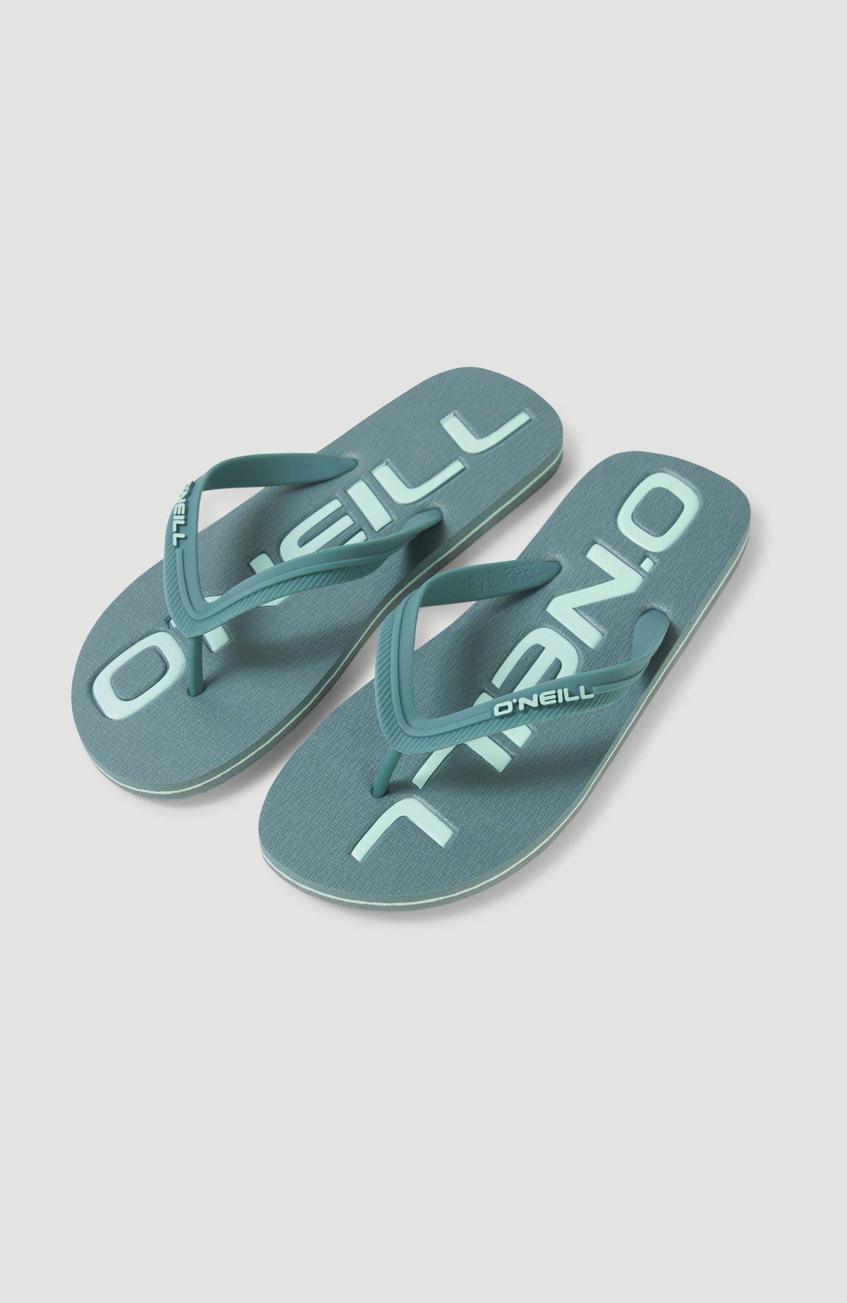 O'Neill Profile Logo Sandalen für Herren, blau mit Logo-Print in Hellblau, freigestellt von schräg oben