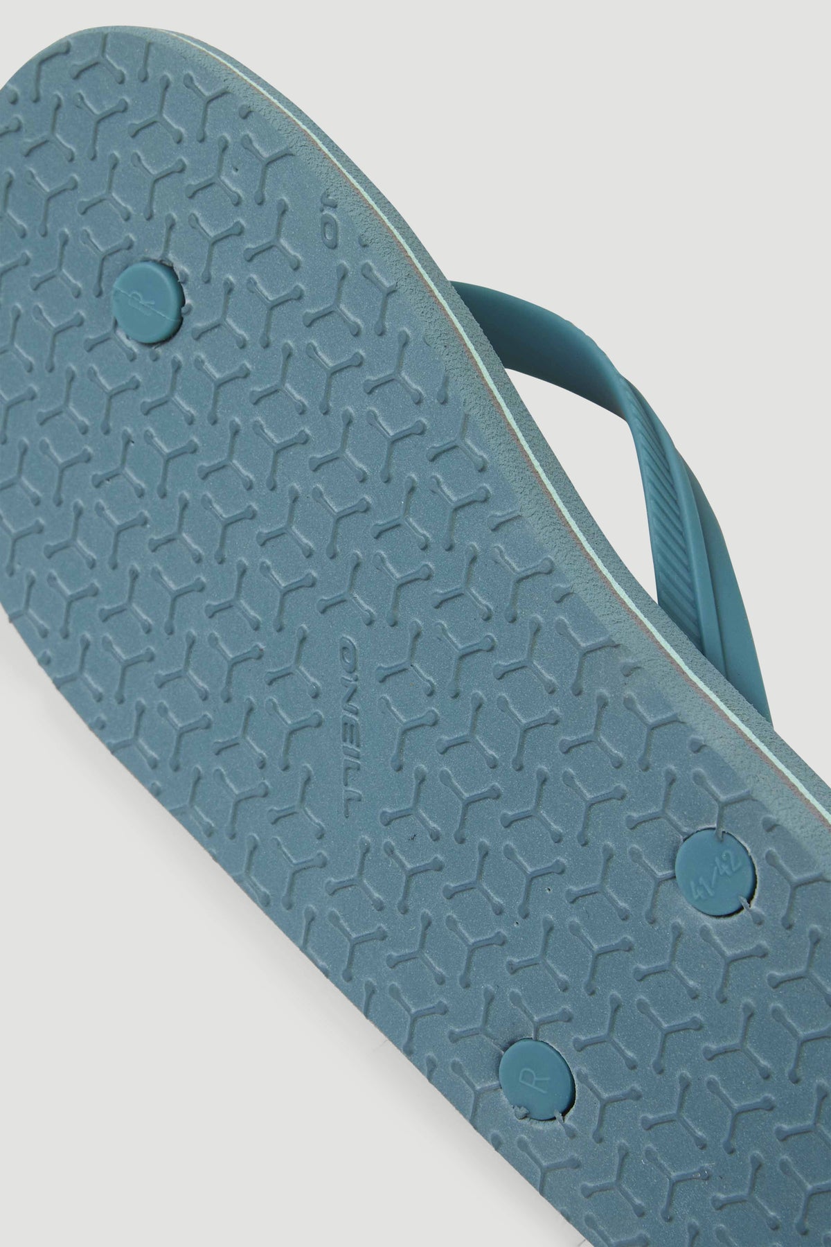 Profile Logo Sandalen für Herren, blau mit Logo-Print in Hellblau, Nahaufnahme der profilierten Laufsohle