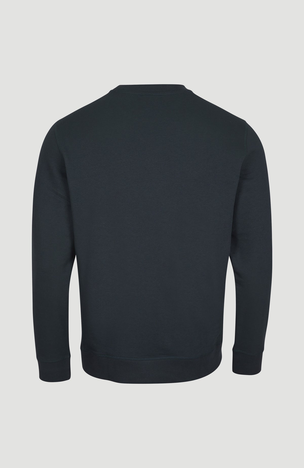 Logo Crew Sweatshirt für Herren, blau mit Logo-Print in Weiß, freigestellte Rückansicht mit Rundkragen
