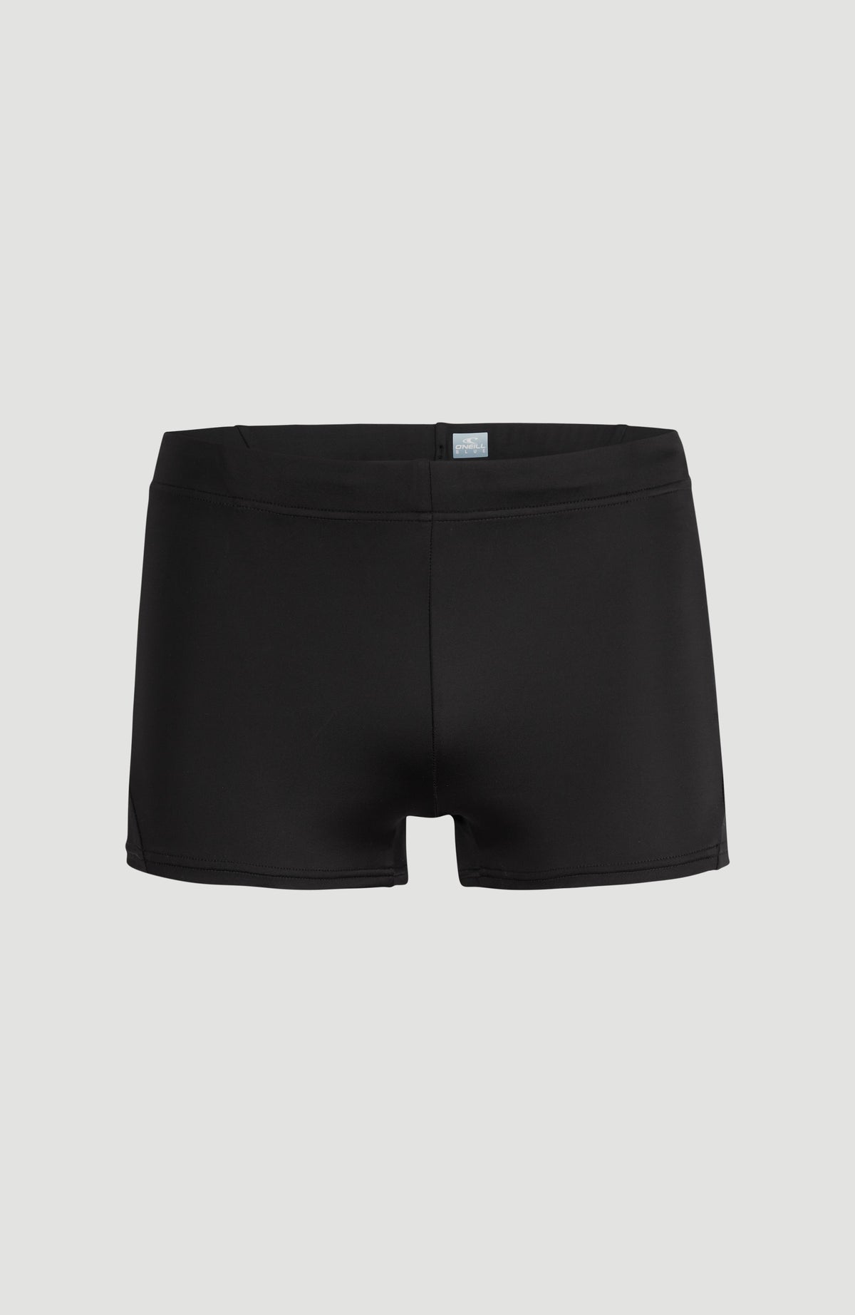 O'Neill Essentials Cali Racer Badehose für Herren, schwarz mit elastischem Bund, freigestellt von vorne