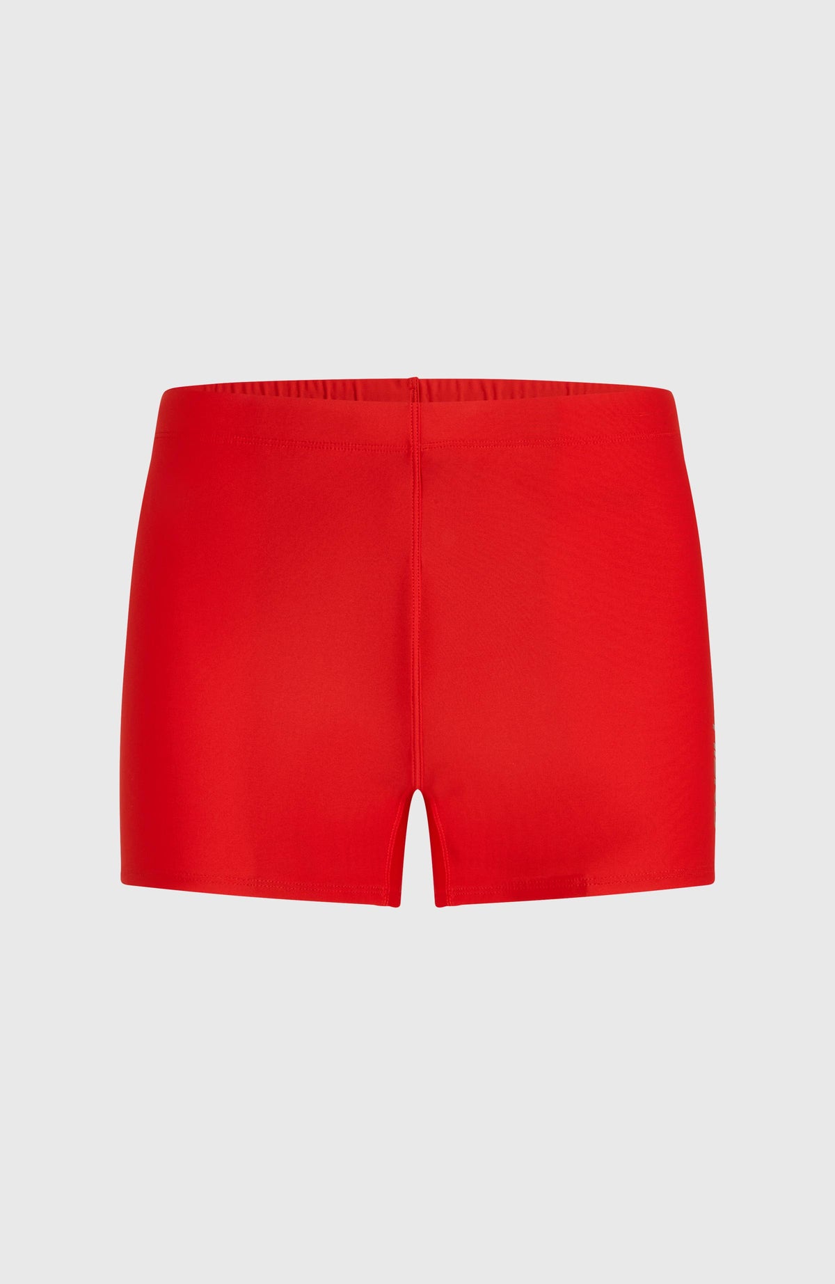 Rote Essentials Racer Badehose für Herren, freigestellt von vorne mit elastischem Bund