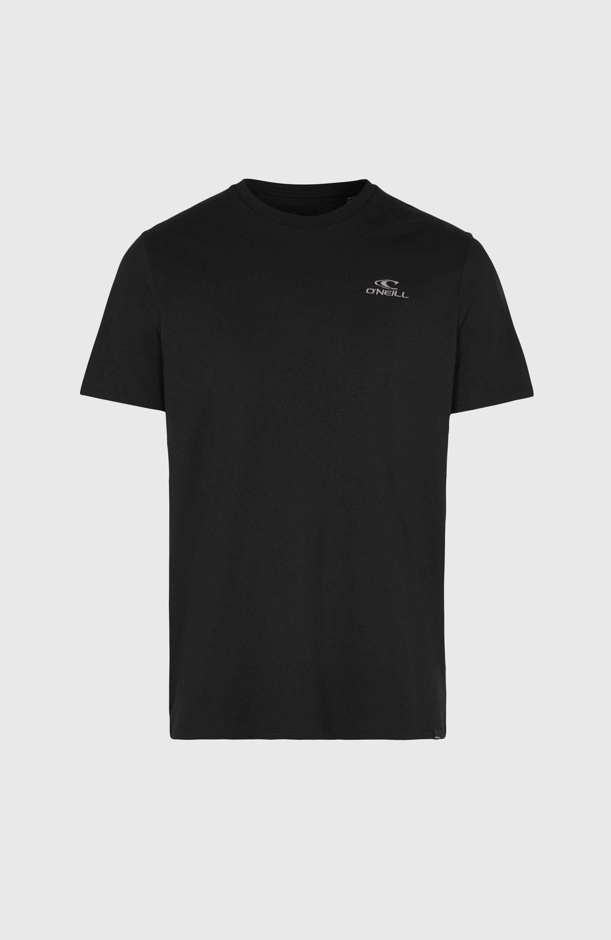 Small Logo T-Shirt für Herren, schwarz mit Logo-Print in Weiß, freigestellt von vorne