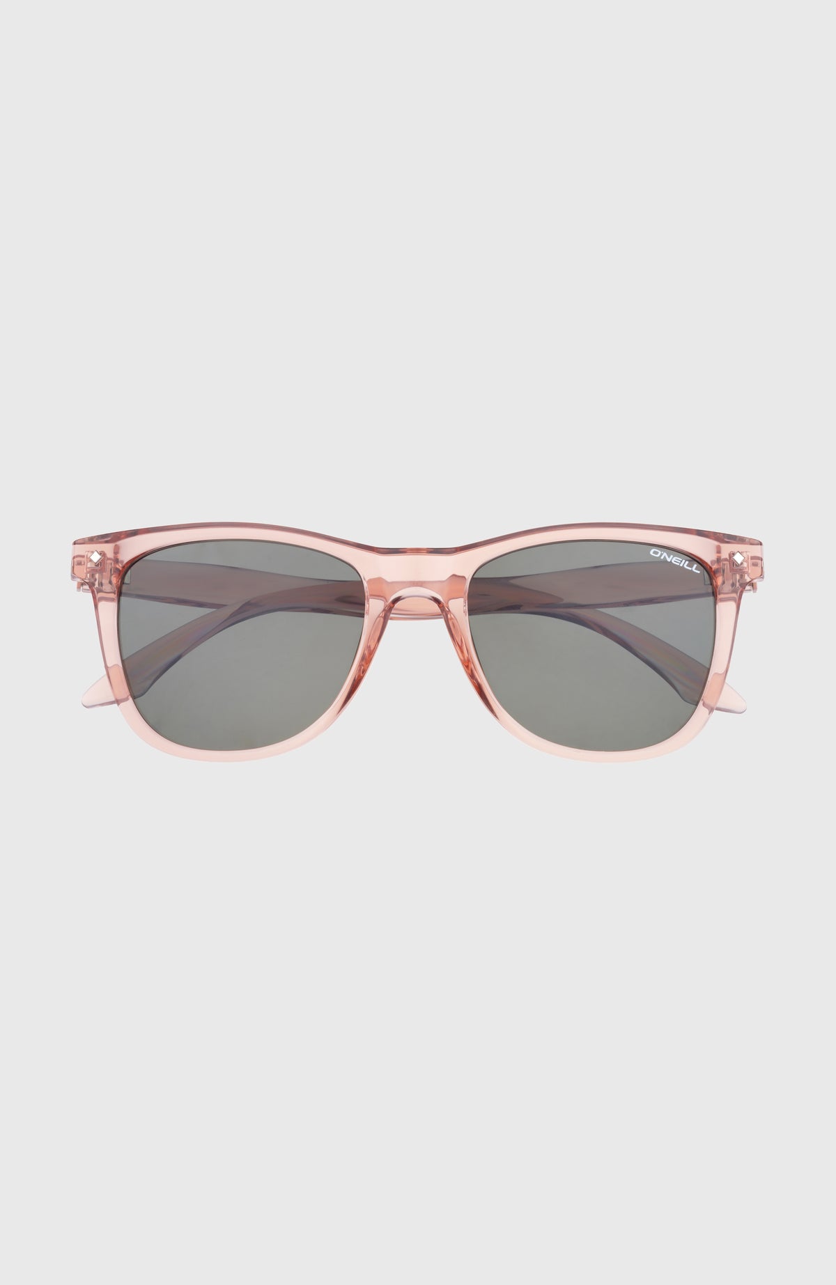 WaveLength Sonnenbrille in Beige, freigestellt von vorne mit Blick auf Fassung und Gläser